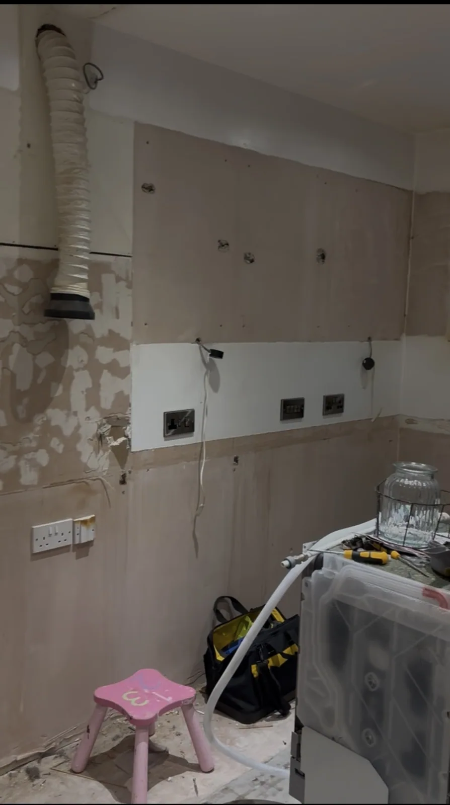 Kitchen after removal of the original units